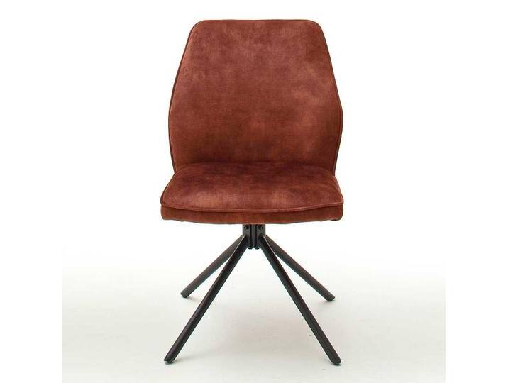 Drehbare Polsterstühle in Rostfarben Velours Metallgestell (2er Set) von Pharao24.de