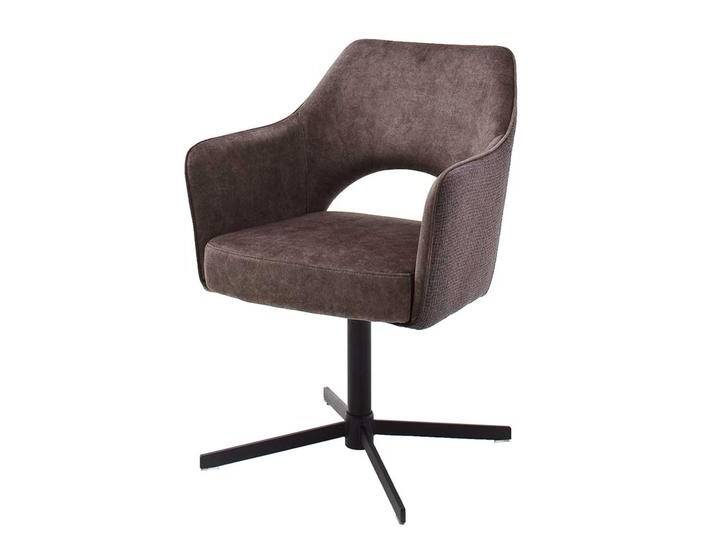 Drehstuhl in Hellbraun und Schwarz Armlehnen (2er Set) von Pharao24.de