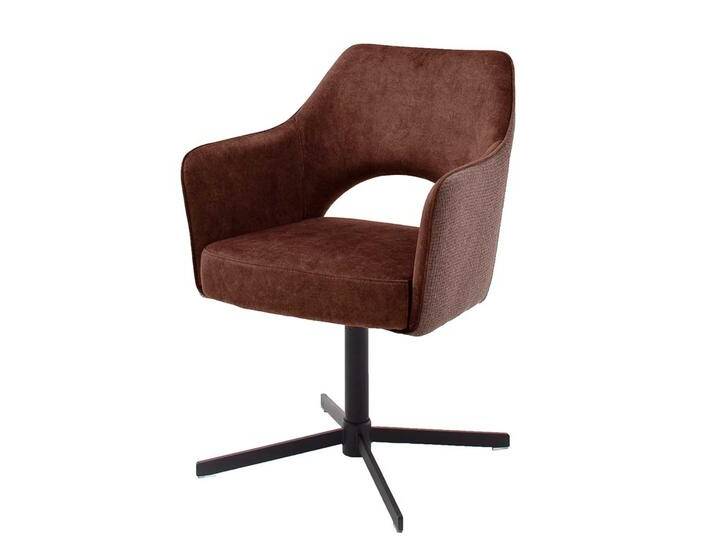 Drehstuhl in Rostfarben und Schwarz Retrostil (2er Set) von Pharao24.de