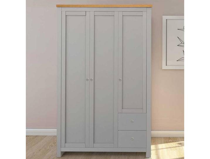 Drehtürenschrank in Grau und Eiche Optik Landhaus Design Drehtürenschrank in Grau und Eiche Optik Landhaus Design von Pharao24.de