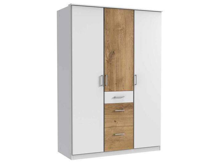 Drehtürenschrank zweifarbig mit drei Schubladen Made in Germany von Pharao24.de