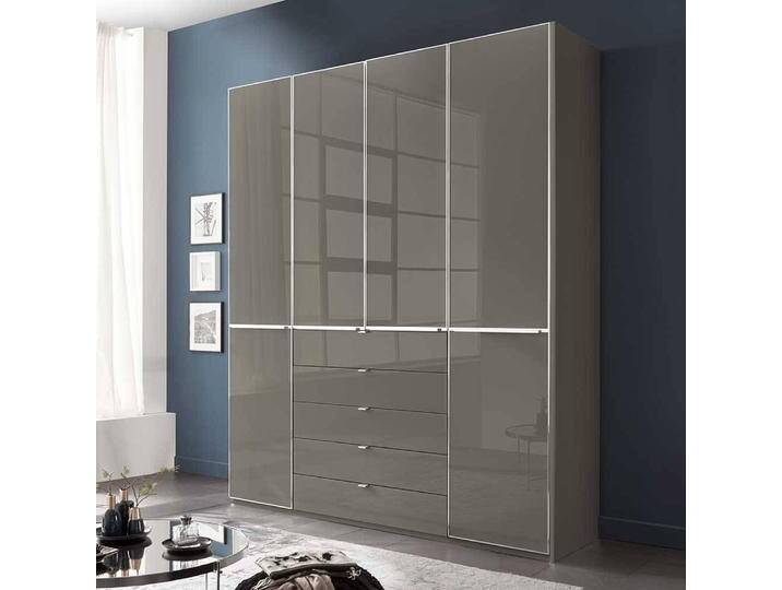 Drehtürschrank Schlafzimmerschrank mit fünf Schubladen und Metallgriffen von Pharao24.de