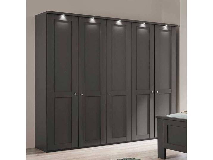Dunkelgrauer Kleiderschrank im Landhausstil wahlweise mit LED Beleuchtung von Pharao24.de