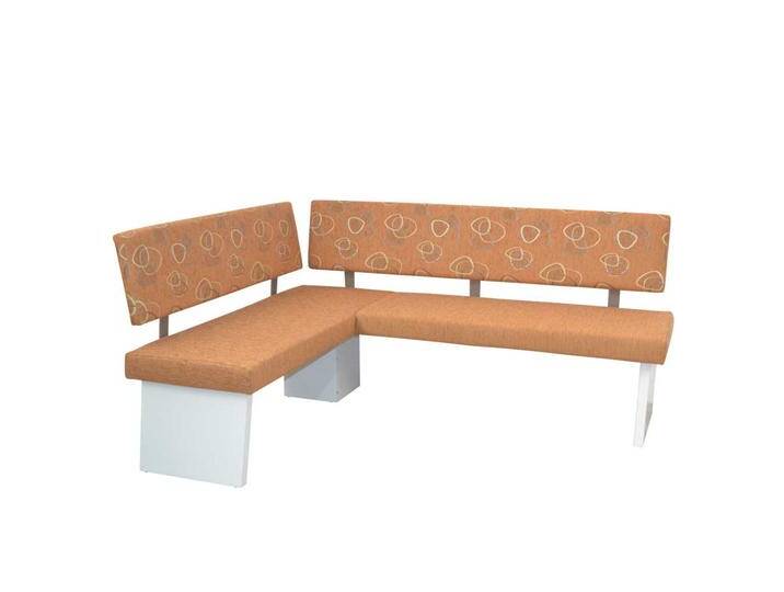 Eckbank modern in Weiß und Braun mit Muster 180 cm breit von Pharao24.de