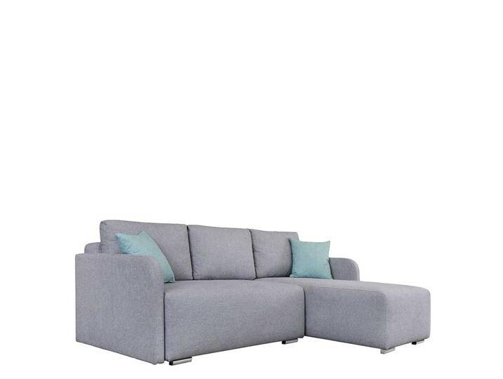 Eckschlafsofa in Grau Stoff drei Sitzplätzen von Pharao24.de