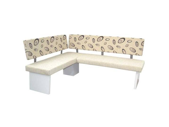 Ecksitzbank Polster modern in Beige - Beigegrau - Weiß Wangengestell von Pharao24.de