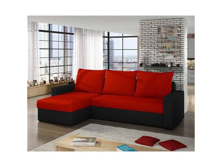 Ecksofa Schlafsofa in Rot und Schwarz von Pharao24.de