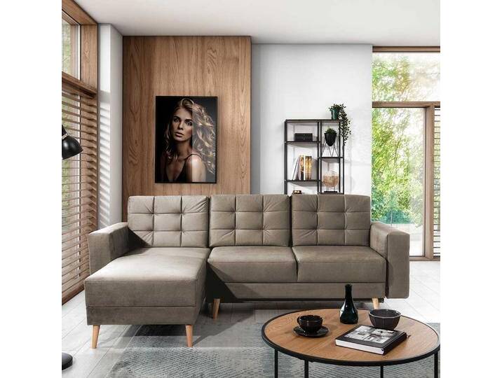 Ecksofa Sofa mit Armlehnen und drei Sitzplätzen von Pharao24.de