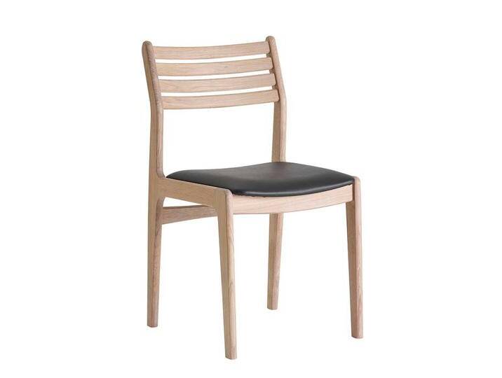 Eichenholzstuhl, Braun & Schwarz, 45x53x85 cm, Massivholz & Echtleder, 2er Set, Modern von Pharao24.de