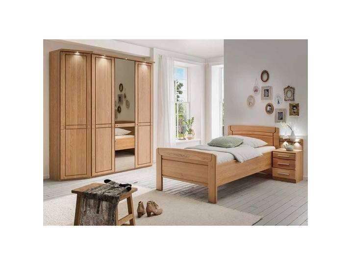 Einzel Schlafzimmer Set aus Eiche teilmassiv Made in Germany (dreiteilig) von Pharao24.de