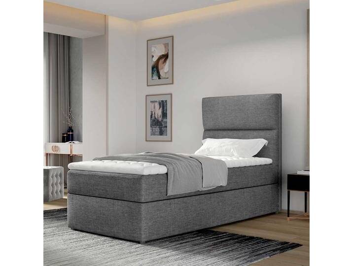 Einzelbett Bett in Grau aus Webstoff von Pharao24.de