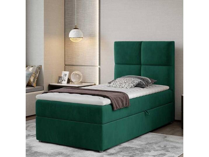 Einzelbett Boxbett mit Bettkasten aus Samt von Pharao24.de