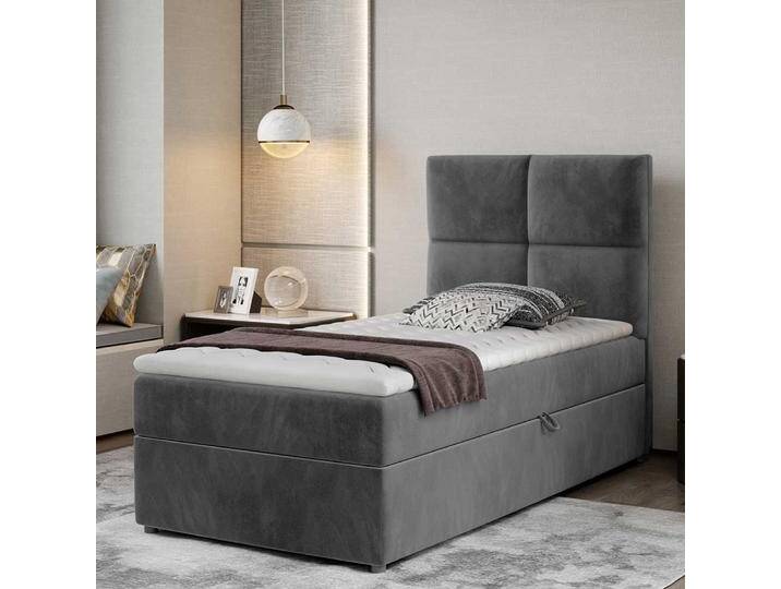 Einzelbett Stauraum Bett in Dunkelgrau Liegefläche 90x200 cm von Pharao24.de