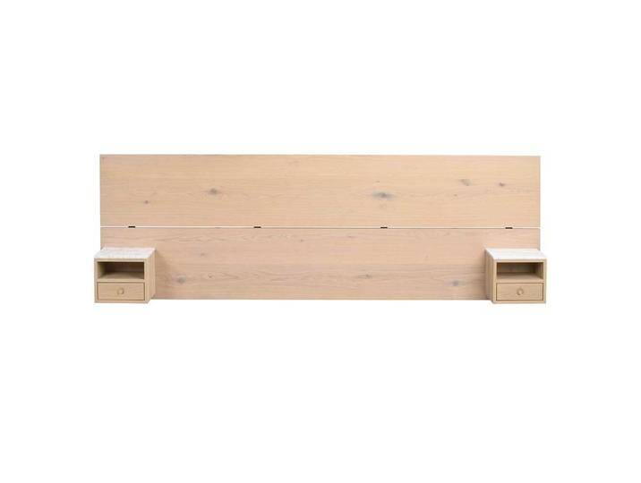 Einzelnes Bett Kopfteil in Holz White Wash Wildeiche Massivholz von Pharao24.de
