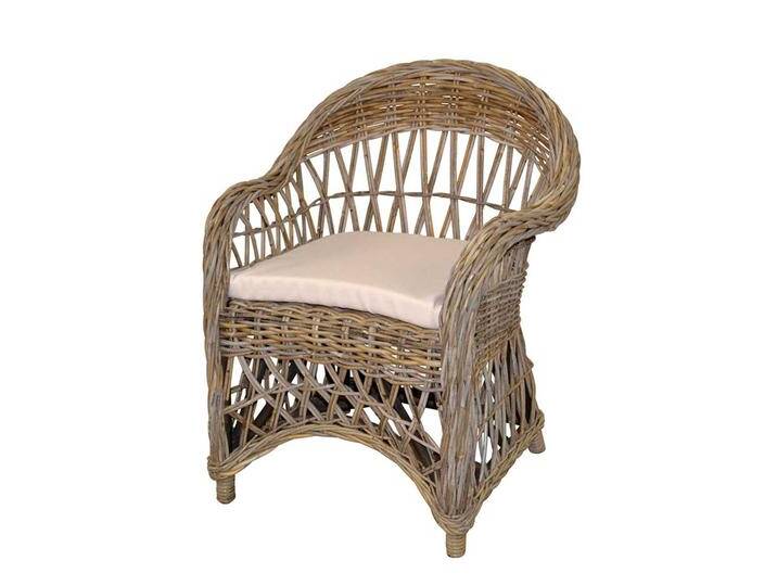 Einzelsessel Rattan in Grey Wash Landhausstil von Pharao24.de