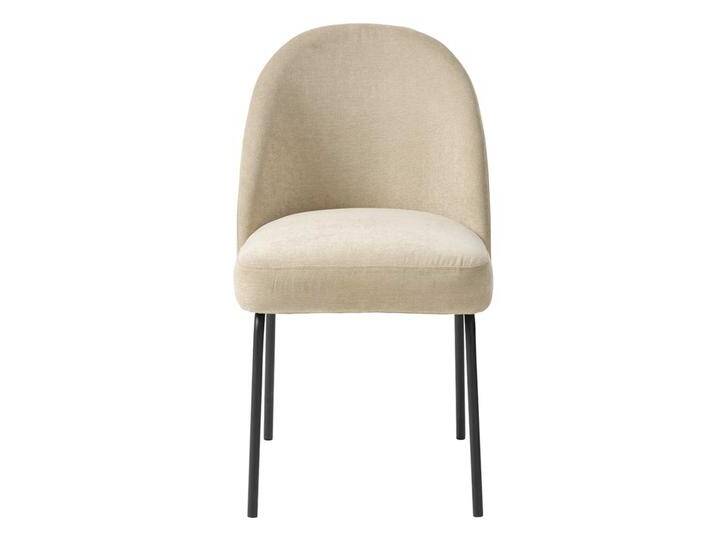 Esstisch Stühle Beige aus Chenillegewebe Metall (2er Set) von Pharao24.de
