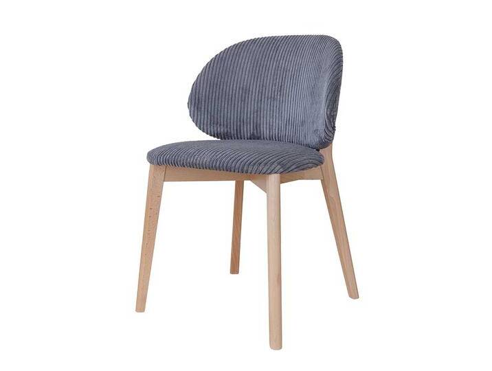 Esstisch Stühle Cord grau mit Gestell aus Massivholz Buche (2er Set) von Pharao24.de