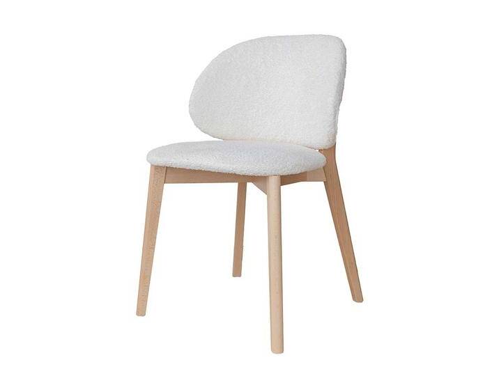 Esstisch Stühle Cremeweiss im Skandi Design Gestell aus Buche Massivholz (2er Set) von Pharao24.de