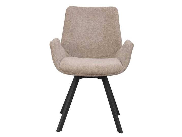 Esstisch Stühle aus Webstoff und Metall Beige & Schwarz (2er Set) von Pharao24.de
