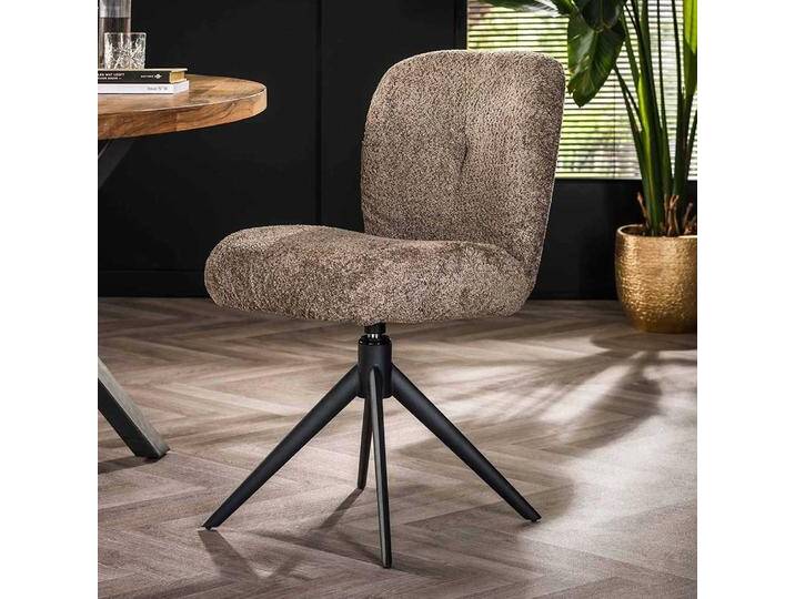 Esstisch Stühle drehbar in Taupe und Schwarz Nosag Federung (2er Set) von Pharao24.de