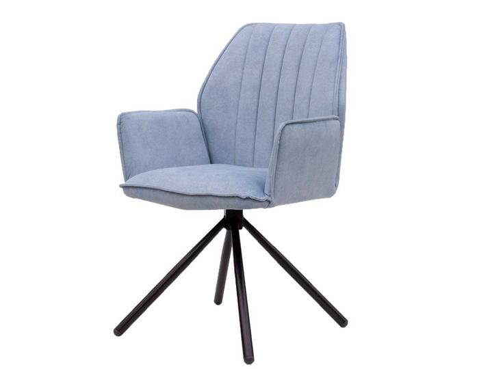 Esstisch Stühle hellblau modern mit Armlehnen 49 cm Sitzhöhe (2er Set) von Pharao24.de