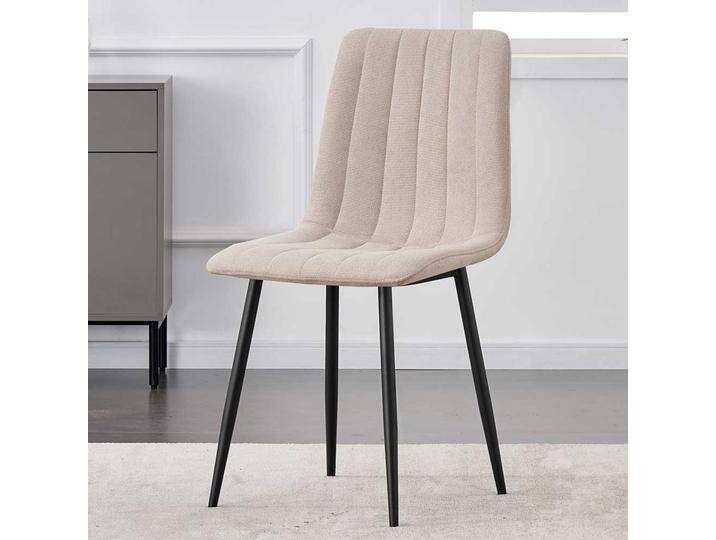 Esstisch Stühle in Beige Webstoff modern (4er Set) von Pharao24.de