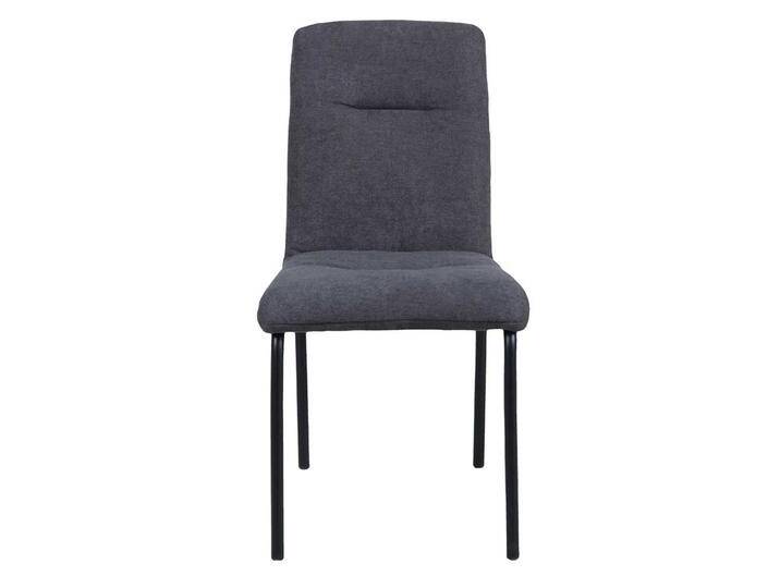 Esstisch Stühle in Dunkelgrau Webstoff Metallgestell (2er Set) von Pharao24.de