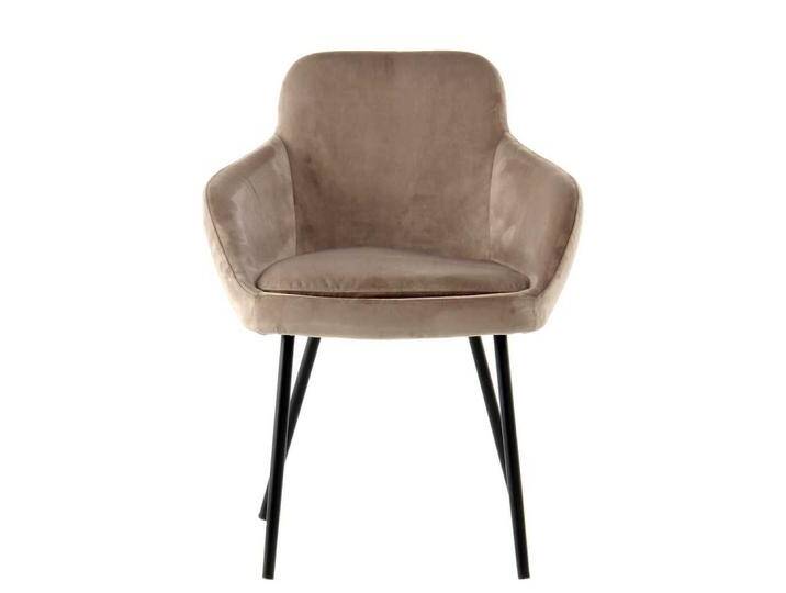 Esstisch Stühle in Taupe Samt Armlehnen (2er Set) von Pharao24.de