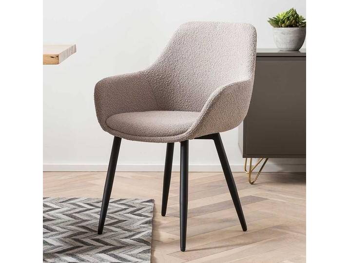 Esstisch Stühle mit Armlehnen in Taupe 86 cm hoch (2er Set) von Pharao24.de