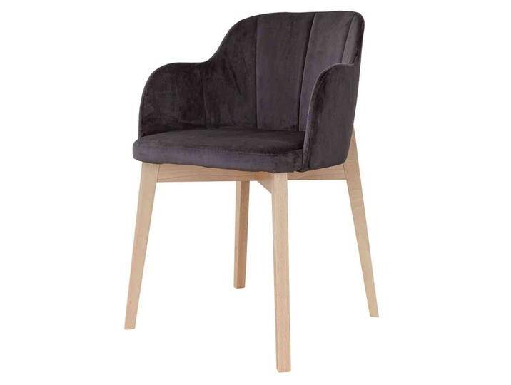 Esstisch Stühle modern mit Armlehnen Samt und Buche (2er Set) von Pharao24.de