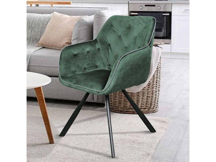 Esstisch Stuhl in Grün Samt Armlehnen Esstisch Stuhl in Grün Samt Armlehnen von Pharao24.de