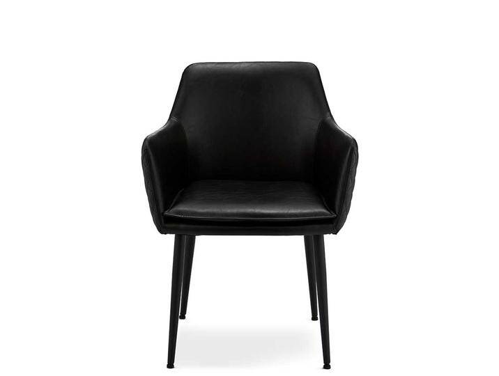 Esstischsessel in Schwarz Kunstleder Metallgestell (2er Set) von Pharao24.de