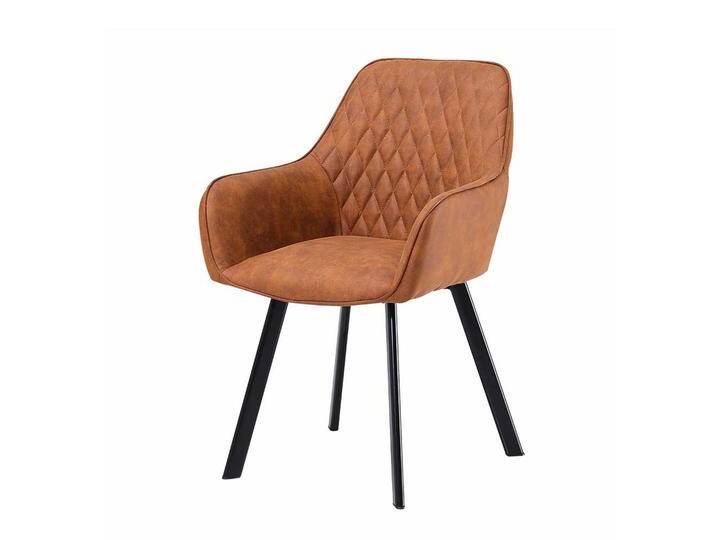 Esstischstühle in Braun Microfaser Edestahl Fußgestell (2er Set) von Pharao24.de