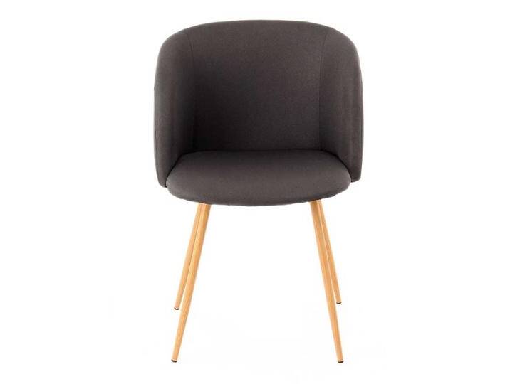 Esstischstuhl in Anthrazit Webstoff Metallgestell in Naturfarben (2er Set) von Pharao24.de