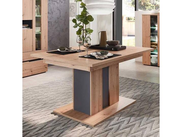 Esszimmer Ausziehtisch modern in Wildeichefarben Dunkelgrau Esszimmer Ausziehtisch modern in Wildeichefarben Dunkelgrau von Pharao24.de