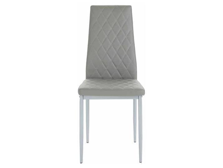 Esszimmer Polsterstühle aus Kunstleder und Metall Grau (Set) von Pharao24.de
