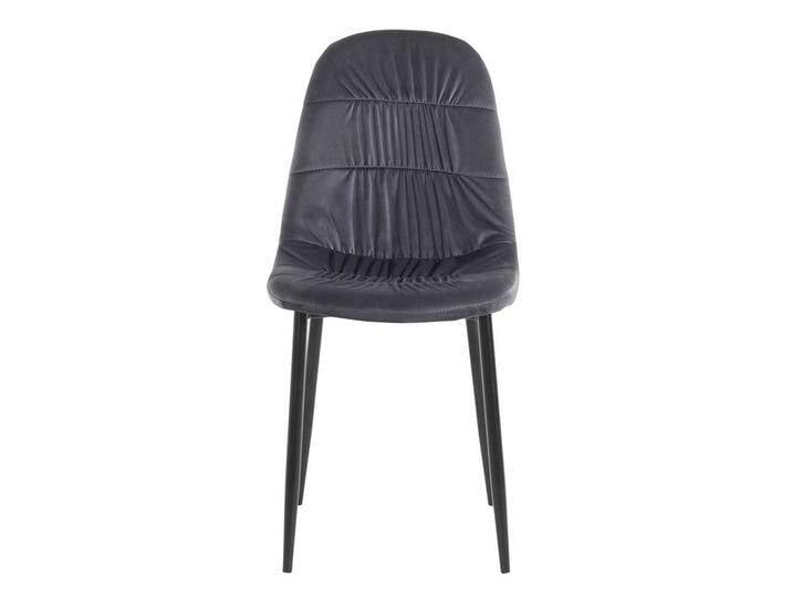 Esszimmer Polsterstühle in Grau Samt Metallgestell schwarz (2er Set) von Pharao24.de