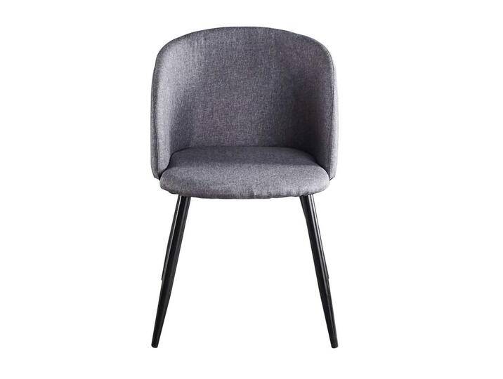 Esszimmer Polsterstühle in Grau Webstoff Metallgestell in Schwarz (2er Set) von Pharao24.de