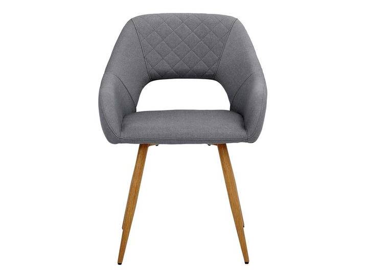 Esszimmerstuhl, Grau, 59x59x81 cm, Webstoff & Metall, Mit Armlehnen, Modern von Pharao24.de