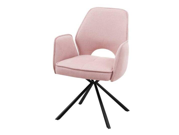 Esszimmer Polsterstühle in Rosa und Schwarz Armlehnen (2er Set) von Pharao24.de