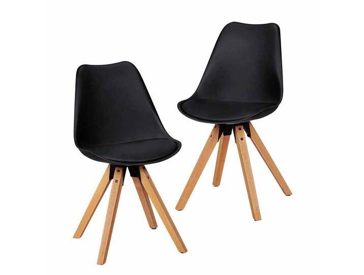 Esszimmer Schalenstuhl in Schwarz Holzbeine (2er Set) von Pharao24.de