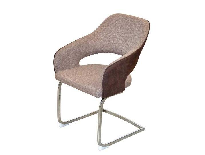 Esszimmer Schwingstühle mit Armlehnen Rücken Ausschnitt (2er Set) von Pharao24.de