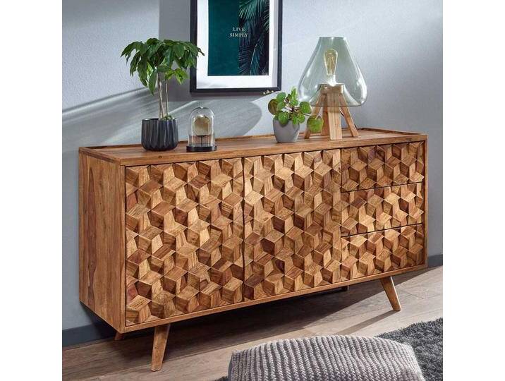 Esszimmer Sideboard aus Sheesham Massivholz Türen und Schubladen Esszimmer Sideboard aus Sheesham Massivholz Türen und Schubladen von Pharao24.de