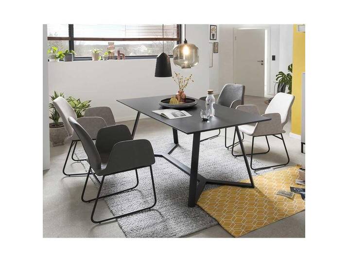 Esszimmer Sitzgruppe in Grau 180 cm Esstisch (fünfteilig) von Pharao24.de