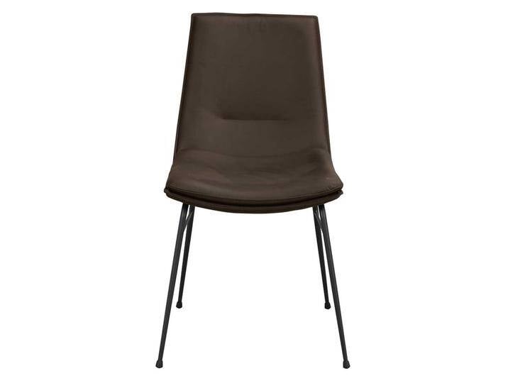 Esszimmer Stühle in Leder Braun Gestell aus Metall (2er Set) von Pharao24.de