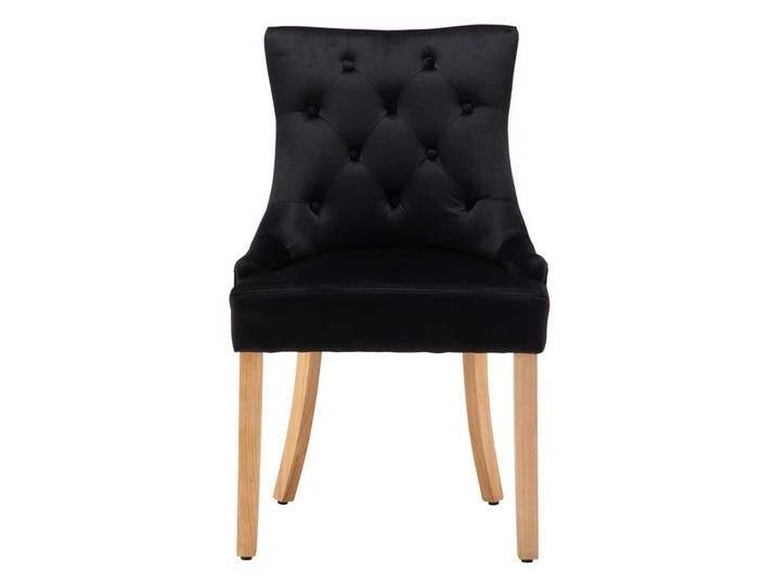 Esszimmer Stühle mit schwarzem Samtbezug Knopfsteppung (2er Set) von Pharao24.de