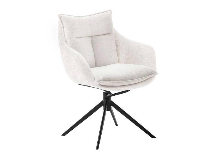 Esszimmerarmlehnstuhl, Weiß, 65x65 cm, Webstoff & Metall, 2er Set, Modern von Pharao24.de