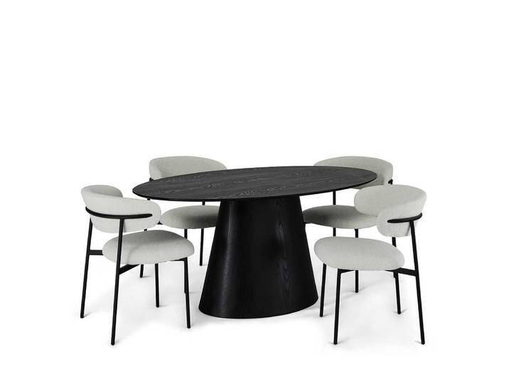 Esszimmergruppe Essplatzgruppe im Skandi Design inklusive vier Stühle (fünfteilig) von Pharao24.de