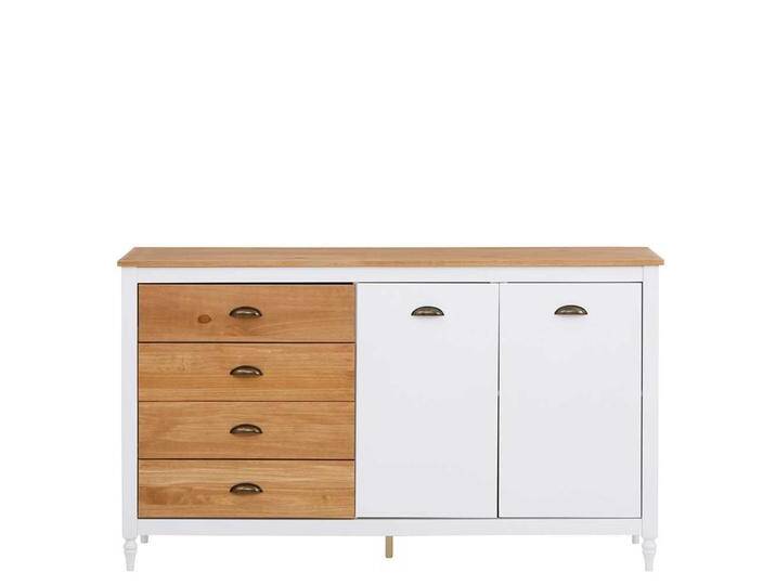 Esszimmersideboard im Landhausstil Kieferfarben und Weiß von Pharao24.de
