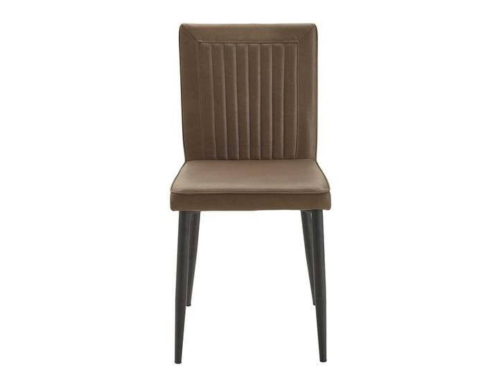 Esszimmerstühle in Braun Kunstleder hoher Lehne (2er Set) von Pharao24.de